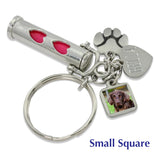 pet keychain for ashes with photo
