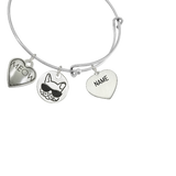 “Cool Cat & Meow” Cat Charm Bangle Bracelet | Sadie Custom Charm Bracelet - Customer's Product with price 35.00 ID wl3aGxgdXlx_eoD_-x9WBjj9