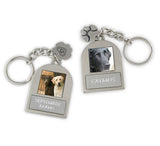 photo keychain double sided with paw print charm