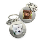 photo keychain with dog paw print charm