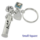 cat memorial keychain urn with picture charm