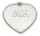zelda's song heart engraved dog charm with engraving