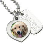 engraved dog jewelry for dog memorial pet memorial necklace photo pendant
