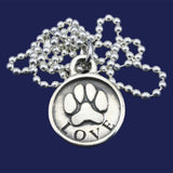 Best in Show Silver Love Paw Print Necklace