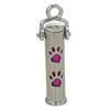 paw print pet ashes keychain