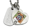 photo necklace pet memorial necklace with dog tag jewelry engraved