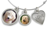 Sadie Custom Dog Charm Bangle Photo Bracelet