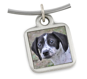 small square picture charm for dog jewelry pet memorial jewelry