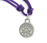dog necklace, paracord necklace with dog paw print