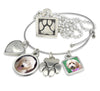 sterling silver paw print necklace, bangle bracelet, dog charms