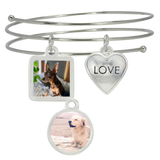 Chloe Photo Bangle Bracelet with Pet Charms - Photo Jewelry & Pet Memorial Jewelry - Customer's Product with price 80.00 ID ynQNF5bJ_RMo_v7KXq-gvnfC