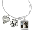"Dog Mom & Paw" Dog Charm Photo Wire Bangle Bracelet | Sadie Photo Bracelet - Customer's Product with price 40.00 ID YIWrIcwN4n6SY7sdl1M8xGPh