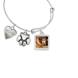 "Woof & Paw" Dog Charm Photo Wire Bangle Bracelet | Sadie Photo Bracelet - Customer's Product with price 40.00 ID maX9NKHhXWLdpKmXxuS-91ok