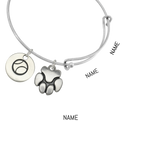 "Ball & Paw" Pet Charm Wire Bangle Bracelet | Sadie Custom Charm Bracelet - Customer's Product with price 25.00 ID h6T1rbJykP13Y7b3V7JJ3Xz4
