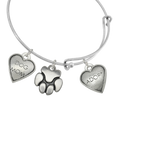 "Dog Mom & Paw" Pet Charm Wire Bangle Bracelet | Sadie Custom Charm Bracelet - Customer's Product with price 32.00 ID 47EwHsJebcFEbeiiTG7WJs30