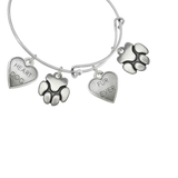 "Heart Dog & Paw" Pet Charm Wire Bangle Bracelet | Sadie Custom Charm Bracelet - Customer's Product with price 42.00 ID AA1EwJ0NLHZoyhtlpGHYaSWp