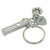 Pet Cremation Urn Keychain LOVE with Paw Print Charm and Personalization - Customer's Product with price 41.00 ID Xm0pEmdbbR-7NIlPo4AjEfHA