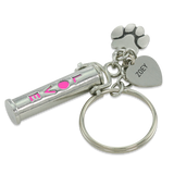 Pet Cremation Urn Keychain LOVE with Paw Print Charm and Personalization - Customer's Product with price 57.00 ID y1HEU8KOWbbGhN-NT7vK7tE1