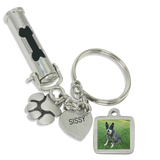 DOG BONE Pet Ashes Urn Keychain With Picture Charm, Paw Print Charm and Engraving - Customer's Product with price 67.00 ID 7SK2mkgAXxuwvaT5veHTKKR3
