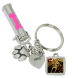 DOG BONE Pet Ashes Urn Keychain With Picture Charm, Paw Print Charm and Engraving - Customer's Product with price 60.00 ID yjeL-yRlJtdJrg8ByvWrhsFp