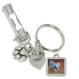 DOG BONE Pet Ashes Urn Keychain With Picture Charm, Paw Print Charm and Engraving - Customer's Product with price 57.00 ID TwYMgbnSauhRPhhfL0yAtZeU