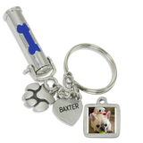 DOG BONE Pet Ashes Urn Keychain With Picture Charm, Paw Print Charm and Engraving - Customer's Product with price 57.00 ID 5WCawtWJad-Wn2NMJzOL68eS