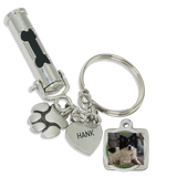 DOG BONE Pet Ashes Urn Keychain With Picture Charm, Paw Print Charm and Engraving - Customer's Product with price 67.00 ID pX8xG1u12nH_AbsJ3v4G2znq