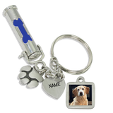 DOG BONE Pet Ashes Urn Keychain With Picture Charm, Paw Print Charm and Engraving - Customer's Product with price 60.00 ID pfqRXthnp7e_DVjVweTOGZgi